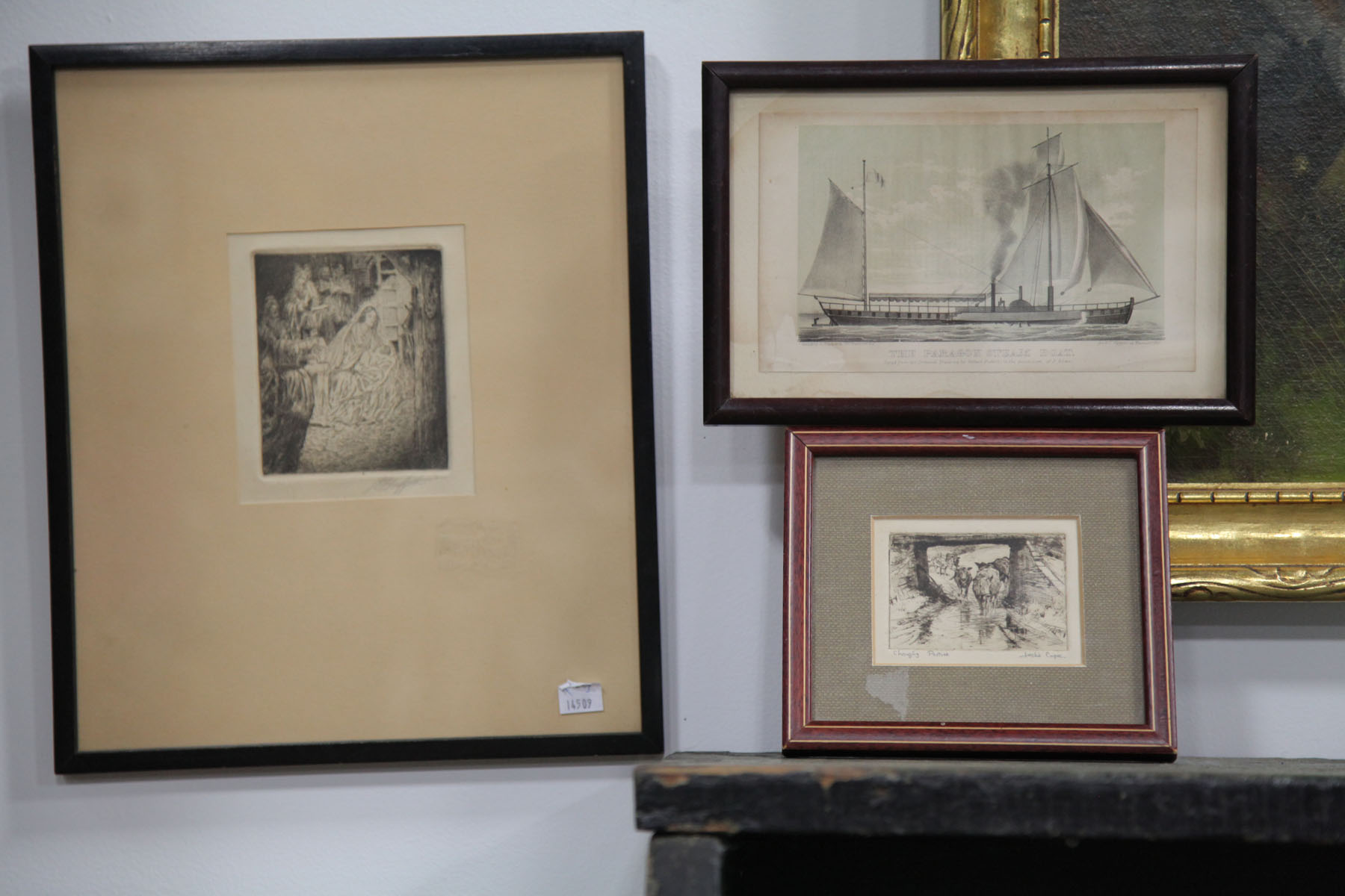 THREE FRAMED ITEMS.  American 