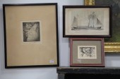 THREE FRAMED ITEMS.  American