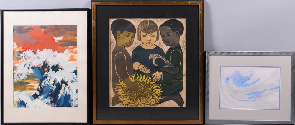 THREE FRAMED ITEMSTHREE FRAMED