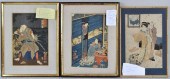 THREE FRAMED JAPANESE W/B PRIN