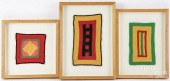 THREE FRAMED KNITTING PIECESTh