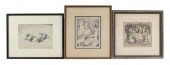 THREE FRAMED LITHOGRAPHS LARGE
