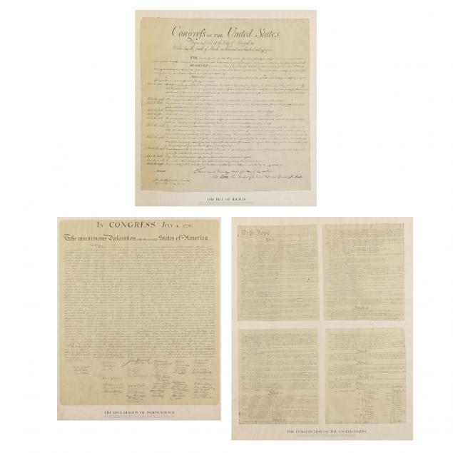 THREE FRAMED LITHOGRAPHS