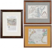 THREE FRAMED MAPS, ATLANTIC, C