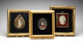 THREE FRAMED MINIATURE PORTRAI