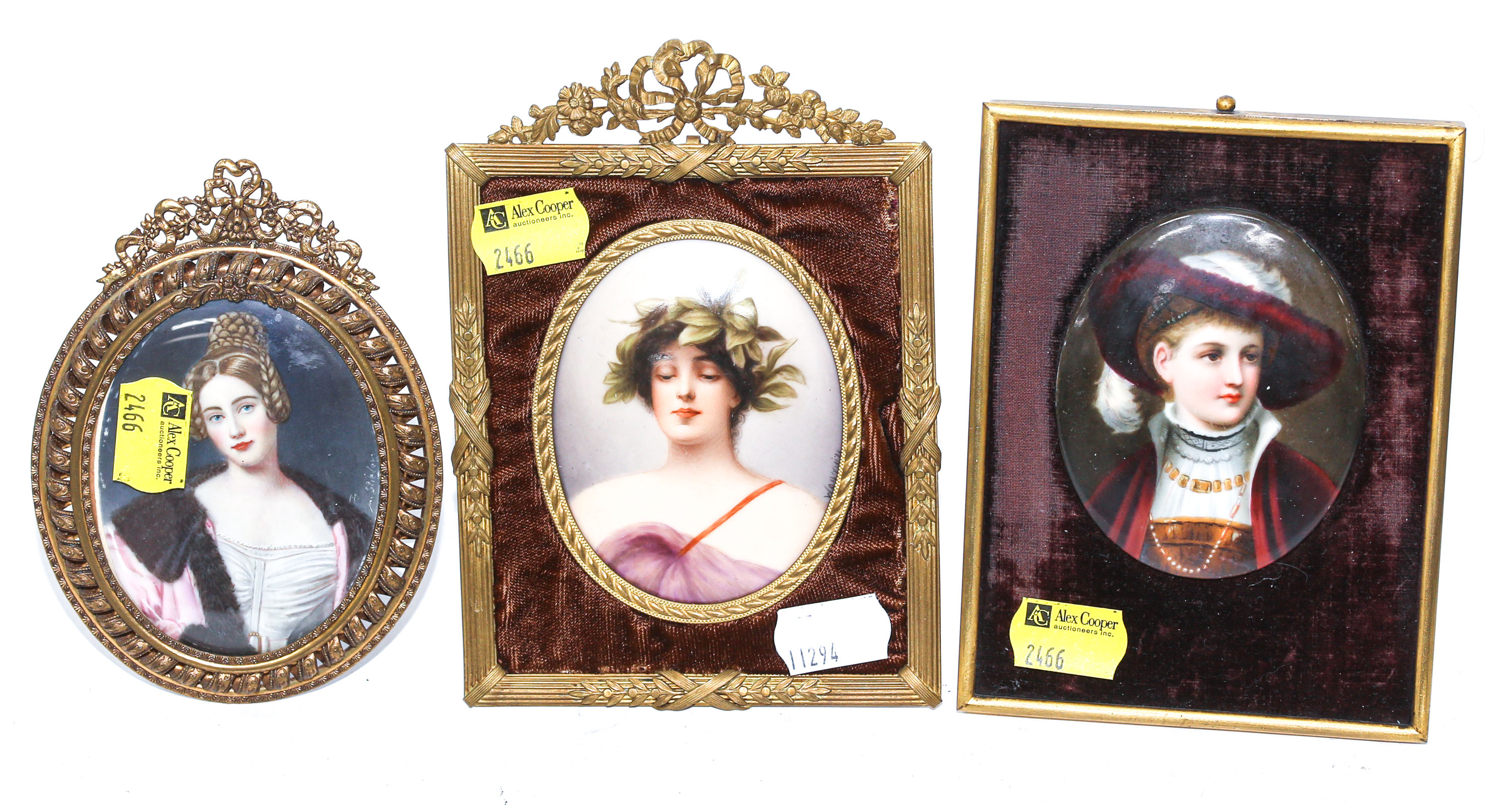 THREE FRAMED MINIATURE PORTRAITS