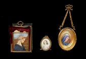 THREE FRAMED MINIATURE PORTRAI