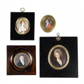 THREE FRAMED MINIATURE PORTRAI