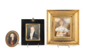 THREE FRAMED MINIATURE PORTRAI
