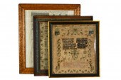 THREE FRAMED NEEDLEWORK SAMPLE