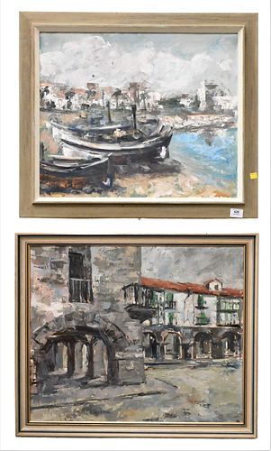 THREE FRAMED OIL PAINTINGSThree
