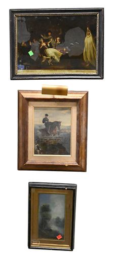 THREE FRAMED PAINTINGSThree