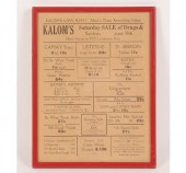 Three framed paper ads, pharma