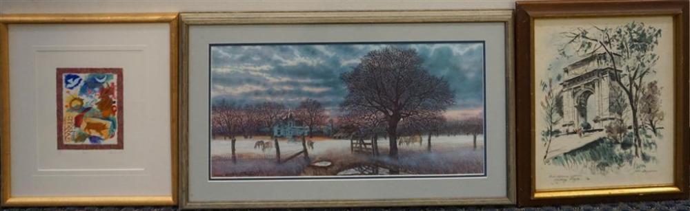 THREE FRAMED PRINTS, INCLUDING