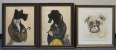 THREE FRAMED PRINTS OF DOGSThr