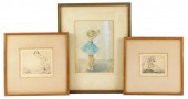 THREE FRAMED PRINTS, TWO ETCHI