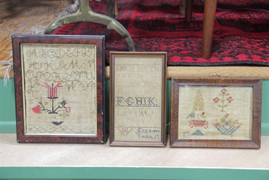 THREE FRAMED SAMPLERS. An