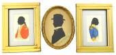 THREE FRAMED SILHOUETTES OF GE