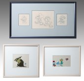THREE FRAMED SMURF ARTWORKS: 1