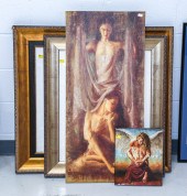 THREE FRAMED & UNFRAMED ARTWOR