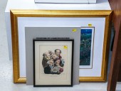 THREE FRAMED & UNFRAMED ARTWOR