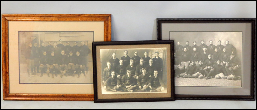 THREE FRAMED VINTAGE FOOTBALL
