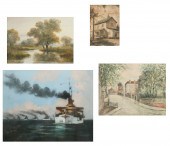 THREE FRAMED WATERCOLORSThree