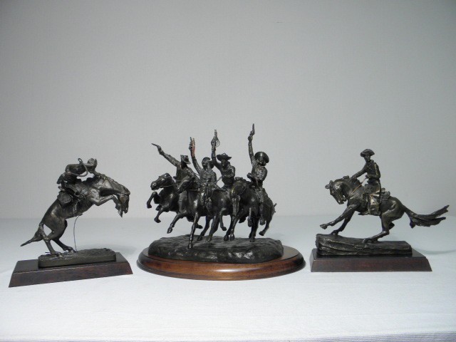 Three Franklin Mint bronze recast