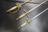 THREE FRATERNAL LODGE SWORDS.