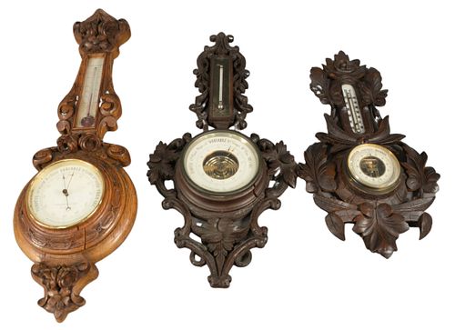 THREE FRENCH AND GERMAN CARVED WOOD
