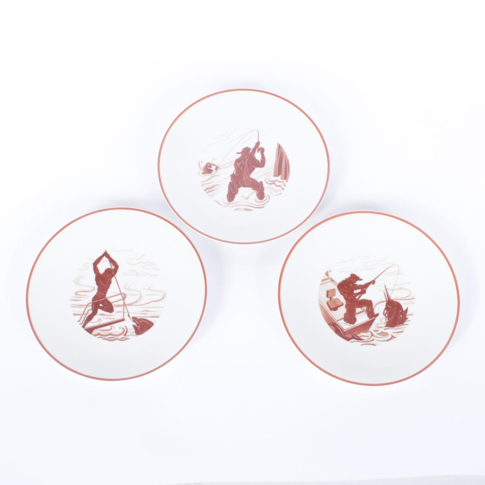 THREE FRENCH ART DECO B&C PLATES