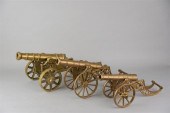 THREE FRENCH BRASS MINIATURE C