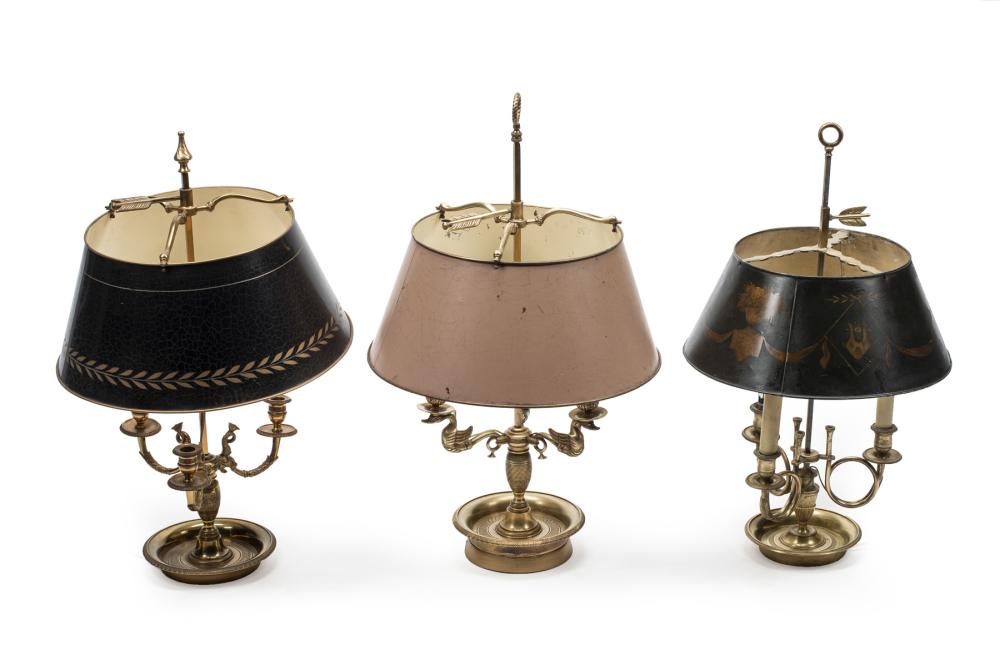 THREE FRENCH BRONZE BOUILLOTTE
