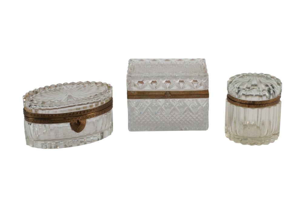 THREE FRENCH GILT METAL-MOUNTED CUT
