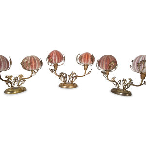 Three French Gilt Metal Sconces