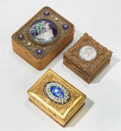 THREE FRENCH GILT METAL TABLE
