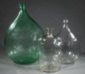 THREE FRENCH GLASS WINE STORAG
