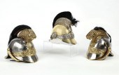 THREE FRENCH METAL MILITARY HE