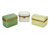 THREE FRENCH OPALINE GLASS CAS