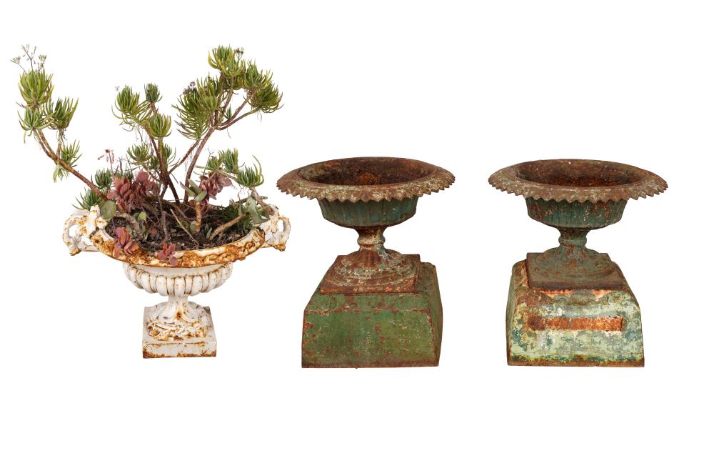 THREE FRENCH PAINTED IRON