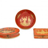 Three French Parcel Gilt Porce