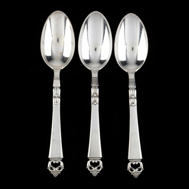 THREE FRIGAST DANISH CROWN STERLING