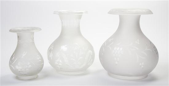 * Three Frosted and Etched Glass