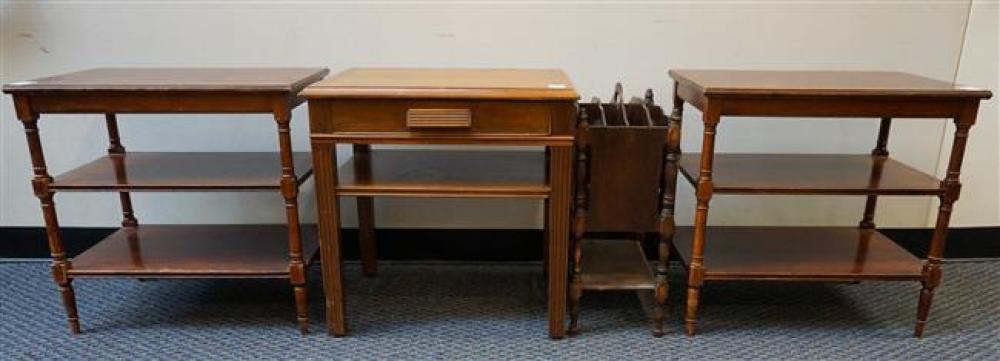 THREE FRUITWOOD SIDE TABLES AND A