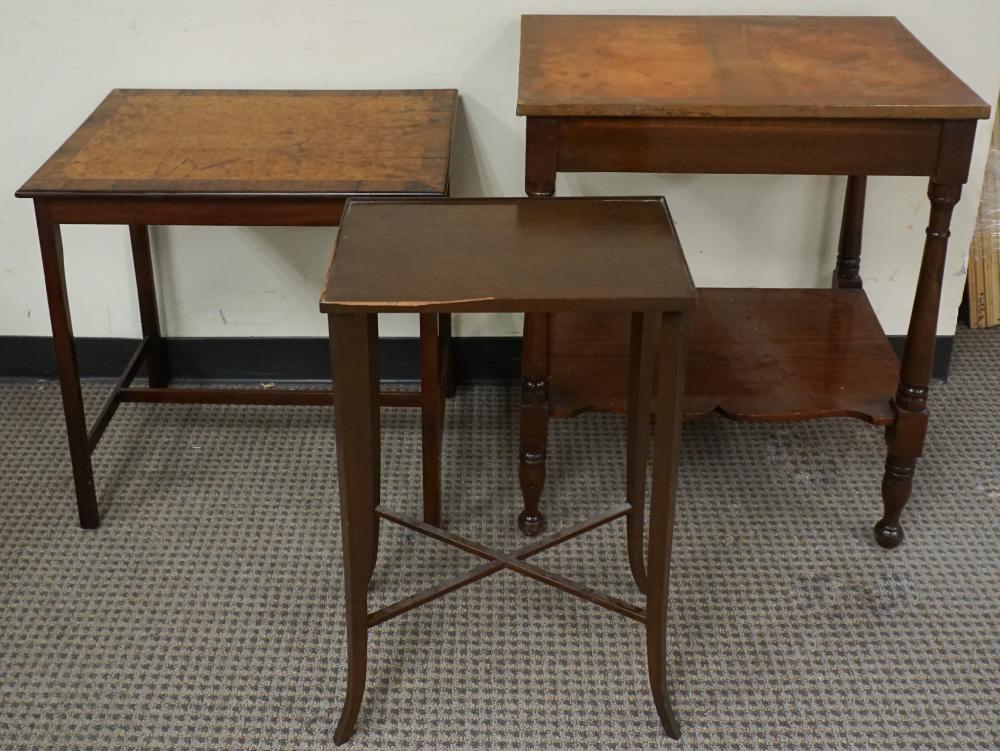 THREE FRUITWOOD SIDE TABLESThree