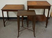 THREE FRUITWOOD SIDE TABLESThr