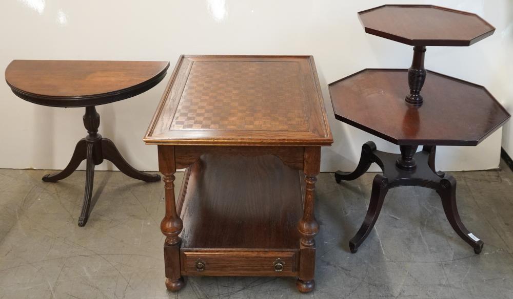 THREE FRUITWOOD SIDE TABLESThree