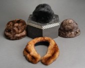 THREE FUR HATS AND A FOX COLLA