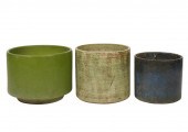 THREE GAINEY CERAMIC PLANTERST