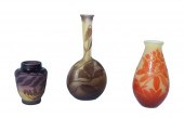 THREE GALLé CAMEO GLASS CABINE